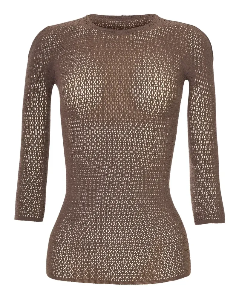 Wolford Daisy Net long-sleeve top - Braun Braun