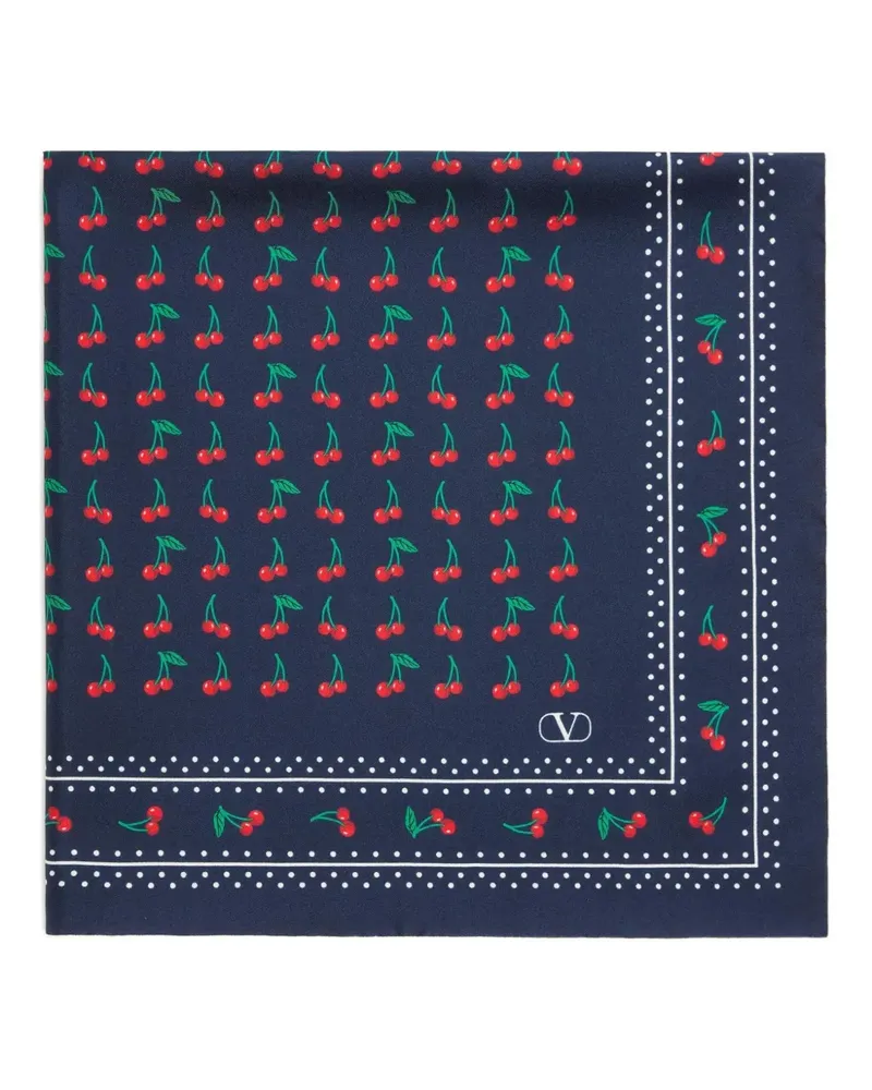 Valentino Garavani Cherryfic Schal - Blau Blau