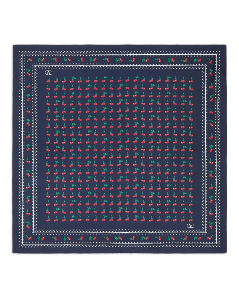 Valentino Garavani Cherryfic Seidenschal - Blau Blau
