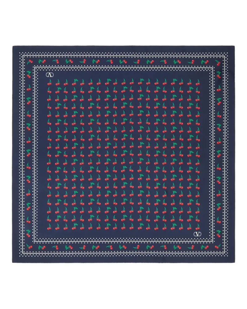 Valentino Garavani Cherryfic Seidenschal - Blau Blau