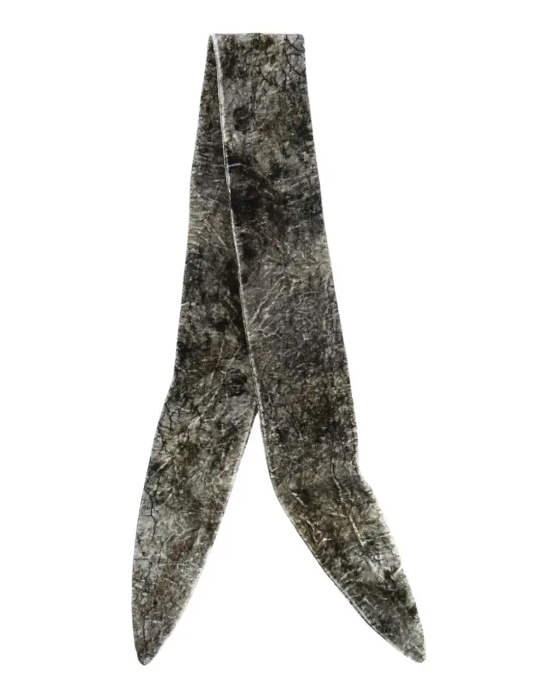 Ziggy Chen crinkled-effect pointed-tip scarf - Grau Grau