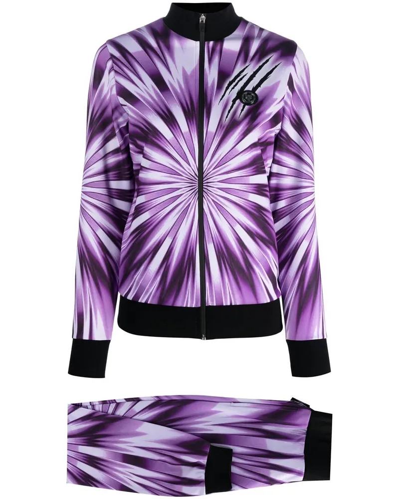 Philipp Plein Piece Jogginganzug mit Batik-Print - Violett Violett