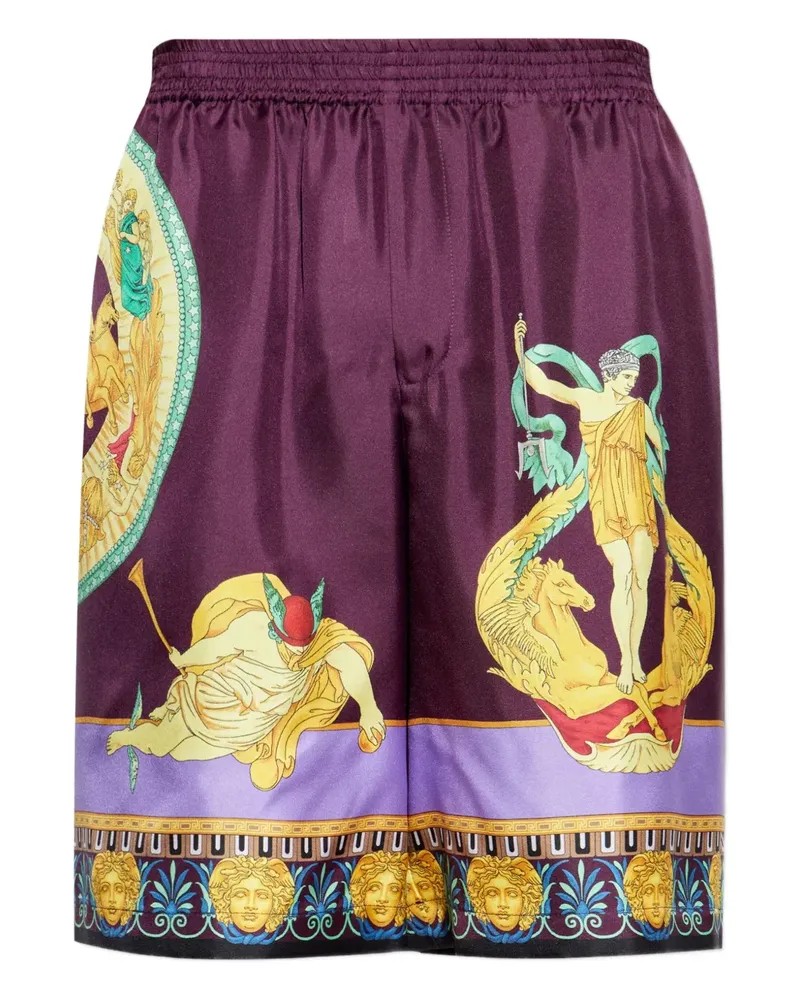 Versace Shorts aus Seide mit Stretchbund - Violett Violett