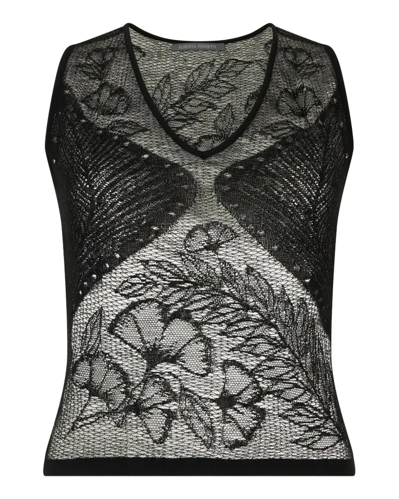 Alberta Ferretti V-neck top - Schwarz Schwarz