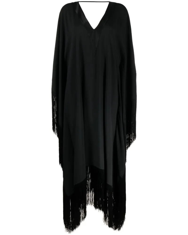 Taller Marmo Langes Kaftankleid mit bestickten Rändern - Schwarz Schwarz