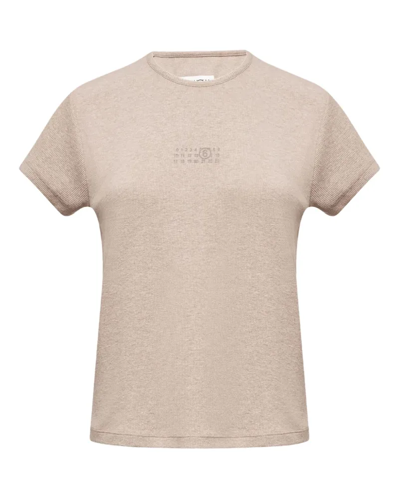 Maison Margiela T-Shirt mit Nummern-Print - Nude Nude