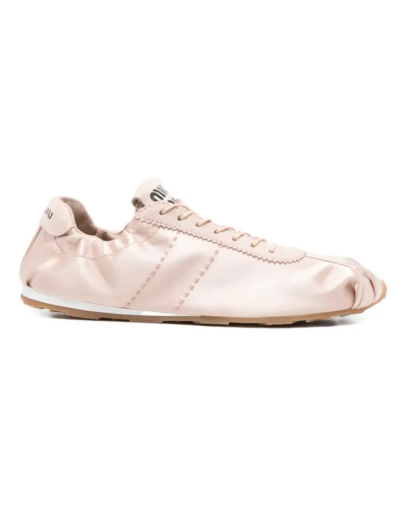 Miu Miu suede-panelled lace-up sneakers - Rosa Rosa