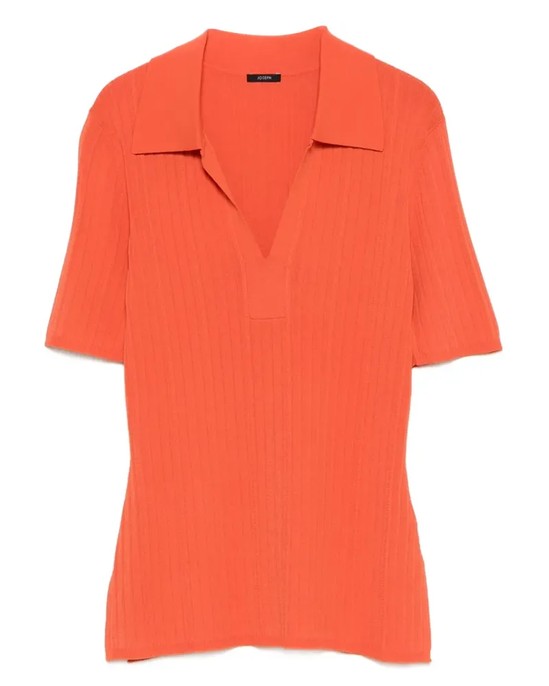 Joseph Geripptes Oberteil mit Poloshirtkragen - Orange Orange
