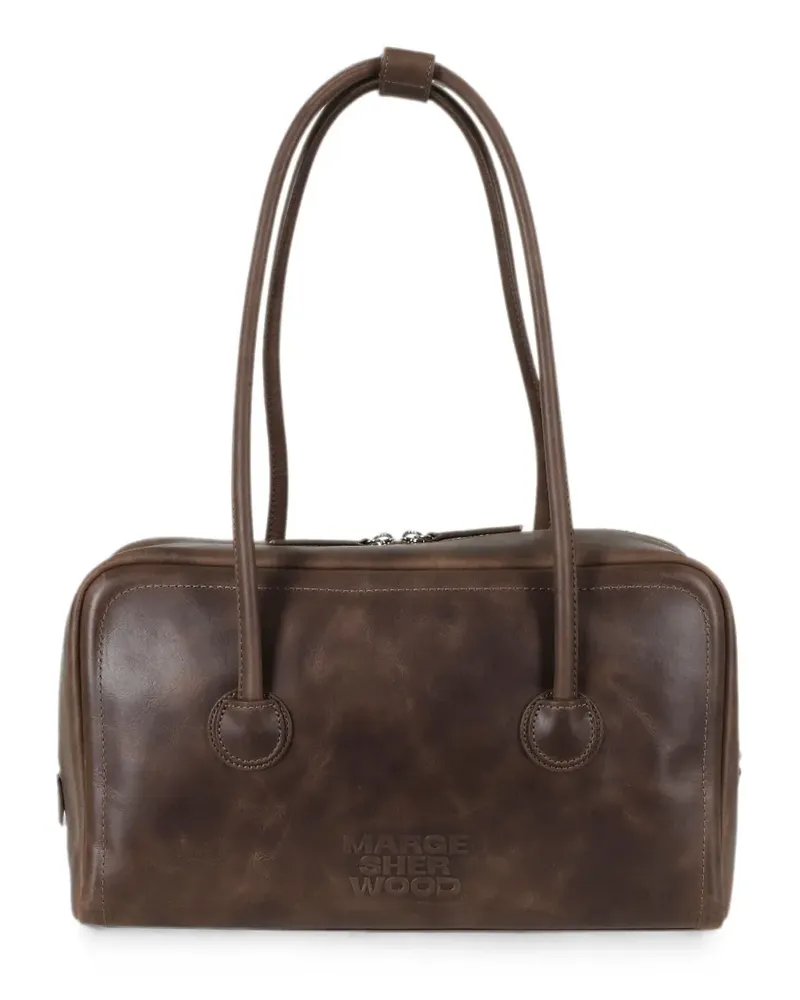 Marge Sherwood Boston logo-debossed leather tote bag - Braun Braun