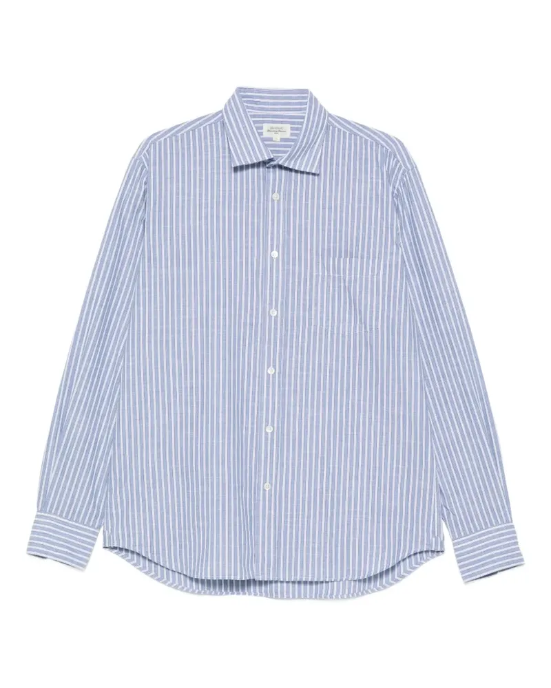 Hartford Gestreiftes Paul Hemd - Blau Blau