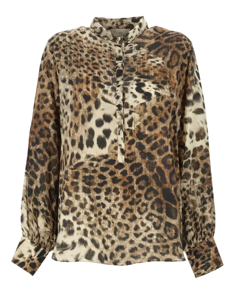 Antonelli Firenze Bluse mit Leoparden-Print - Braun Braun