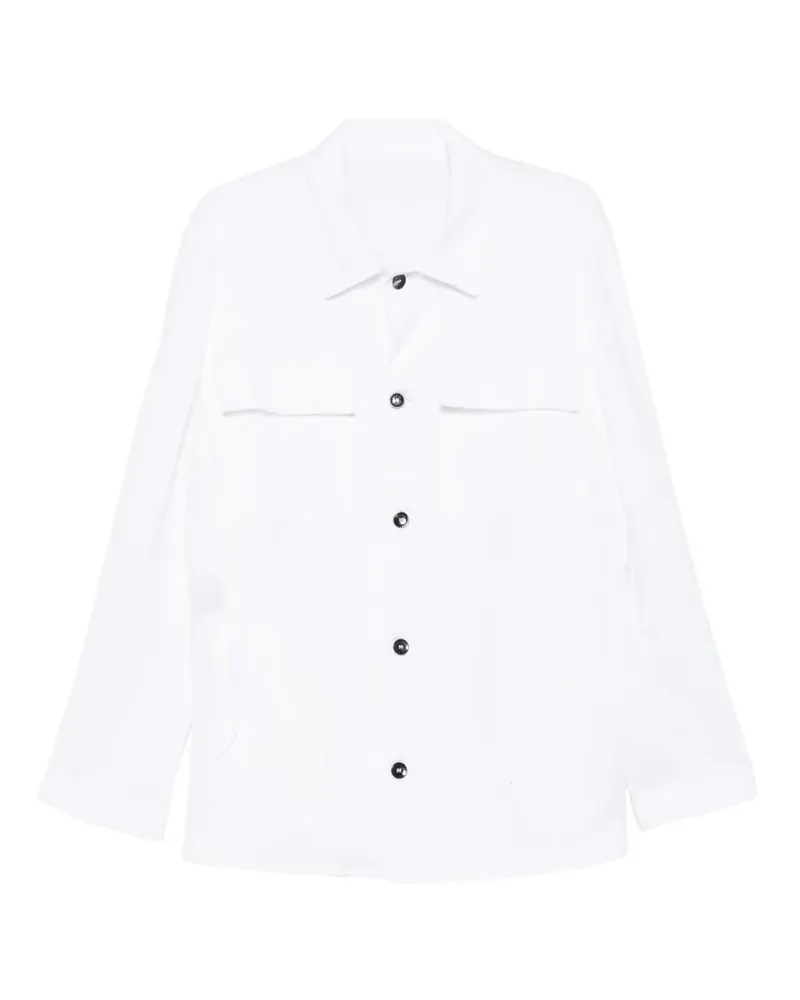 MICHAEL COAL James button-fastening pocket overshirt - Weiß Weiß