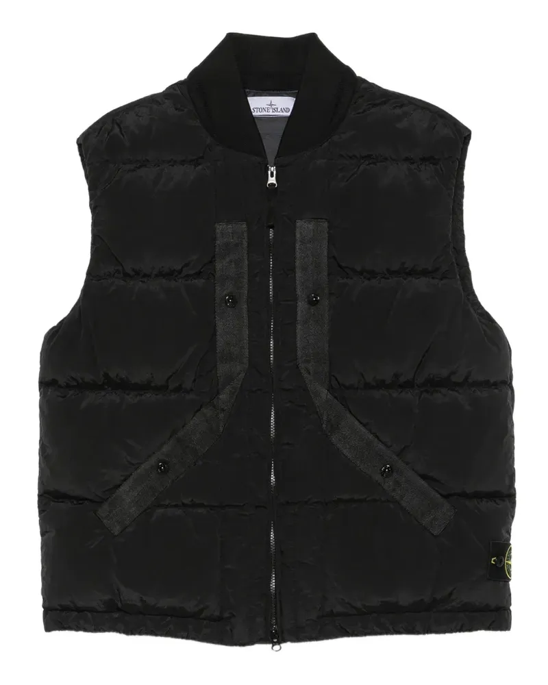 Stone Island Gefütterte Jacke mit Logo-Patch - Schwarz Schwarz