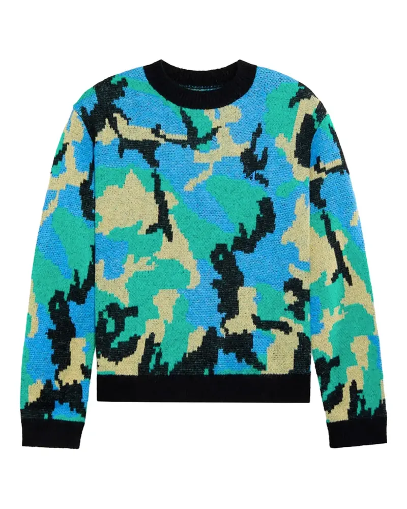 AWAKE NY print crew-neck sweater - Blau Blau