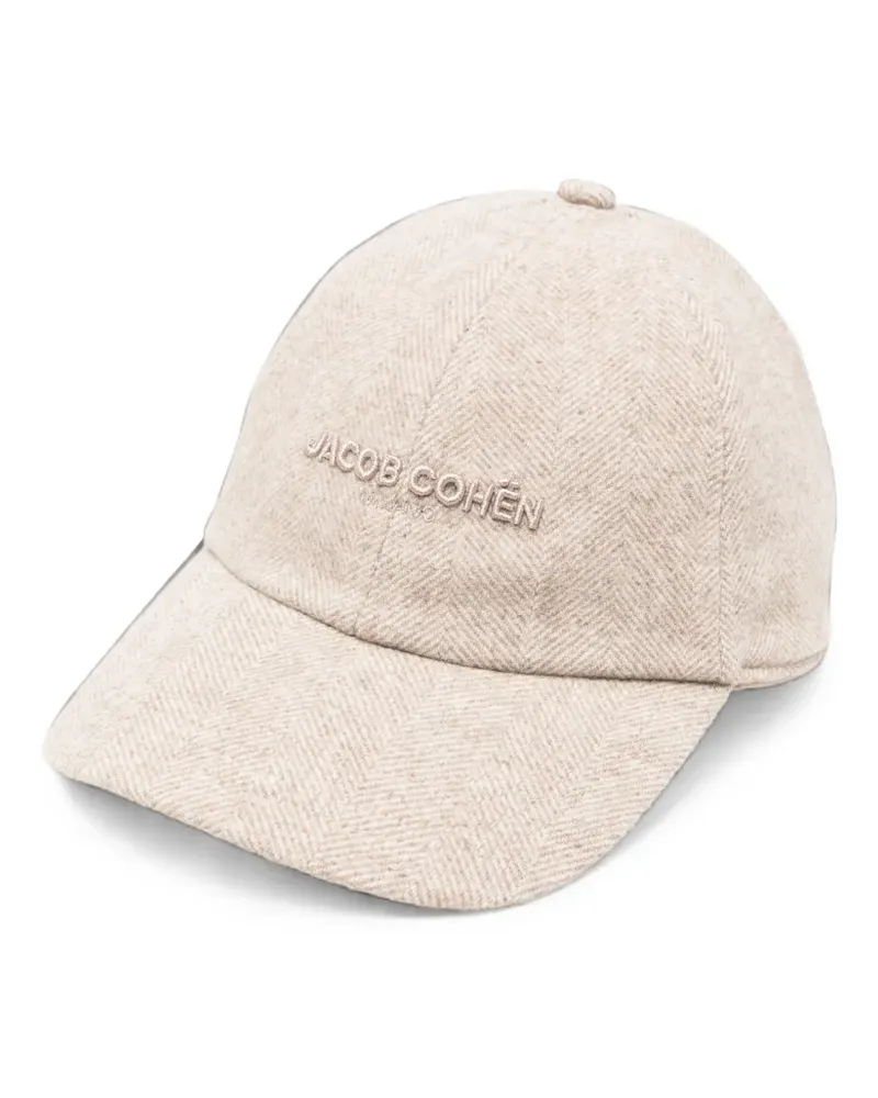 Jacob Cohën herringbone-pattern embroidered-logo baseball cap - Nude Nude