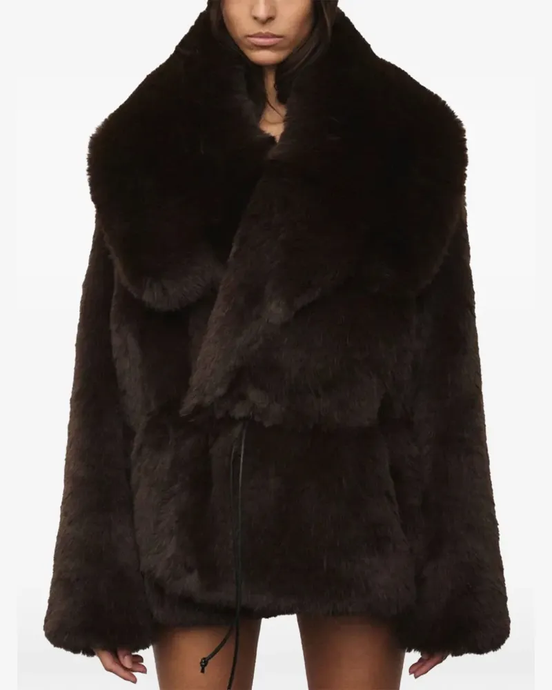 HALFBOY Oversized-Jacke aus Faux Fur - Braun Braun