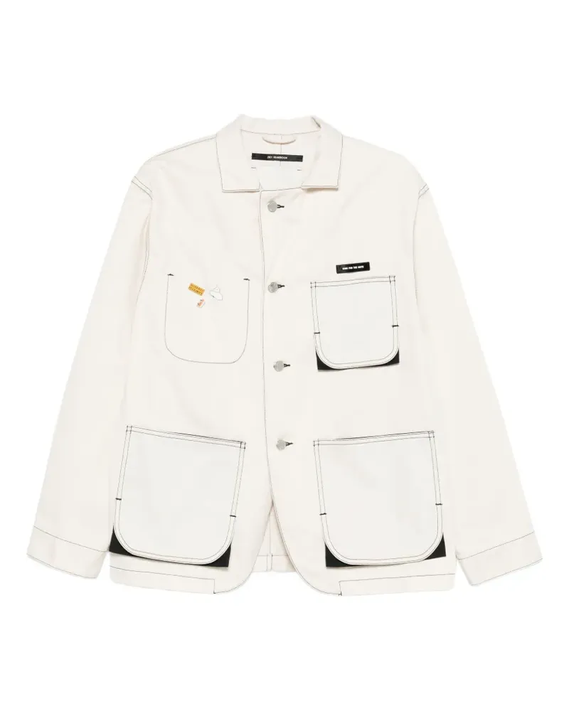 Song For The Mute contrast stitching pocket coat - Nude Nude