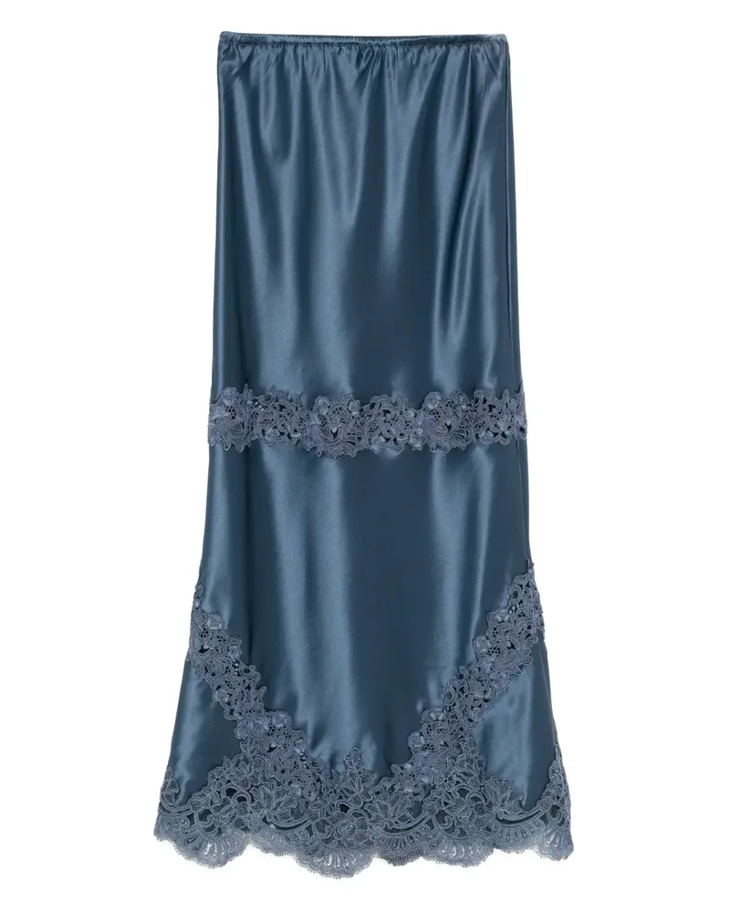 Cynthia Rowley Besticktes Satinhemd - Blau Blau