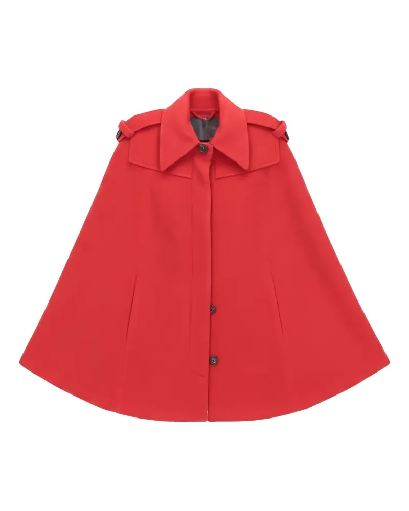 Isaia Cape mit Schulterklappen-Detail - Rot Rot