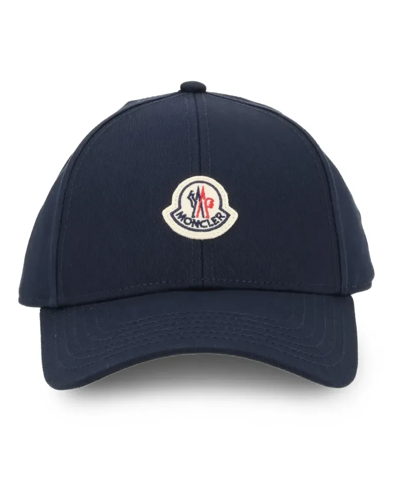 Moncler logo-patch baseball cap - Blau Blau