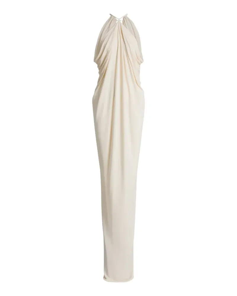 Alberta Ferretti Drapiertes Neckholder-Kleid - Nude Nude