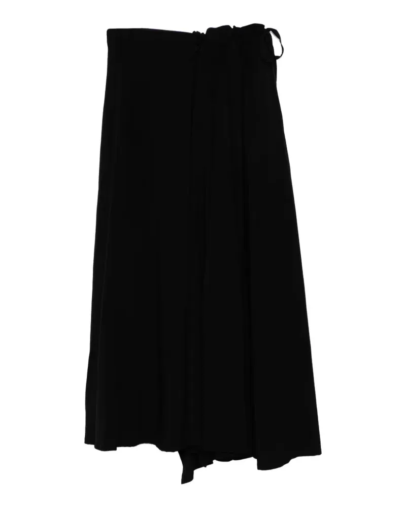 Yohji Yamamoto Ry Lawn L gathered flare pants - Schwarz Schwarz