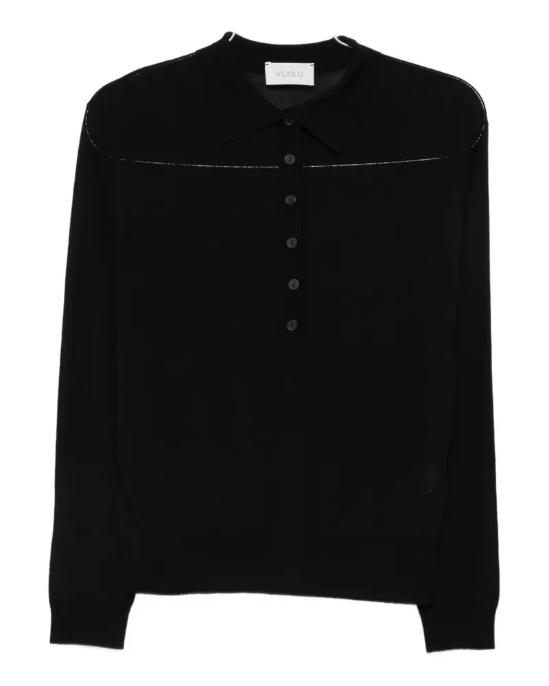 VICOLO long-sleeve polo sweater - Schwarz Schwarz