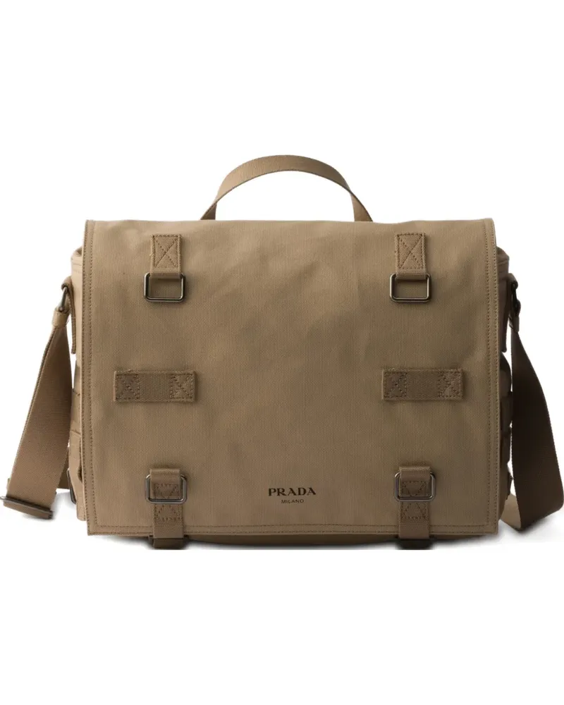 Prada Kuriertasche aus Canvas - Nude Nude