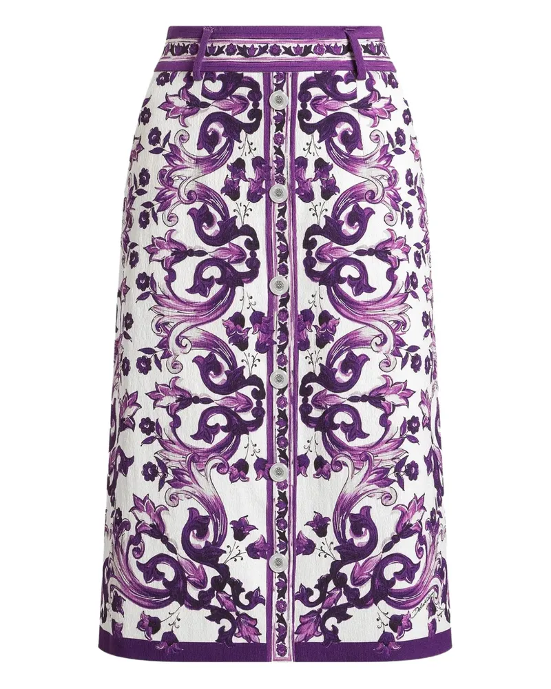 Dolce & Gabbana Midirock mit grafischem Print - Weiß Weiß