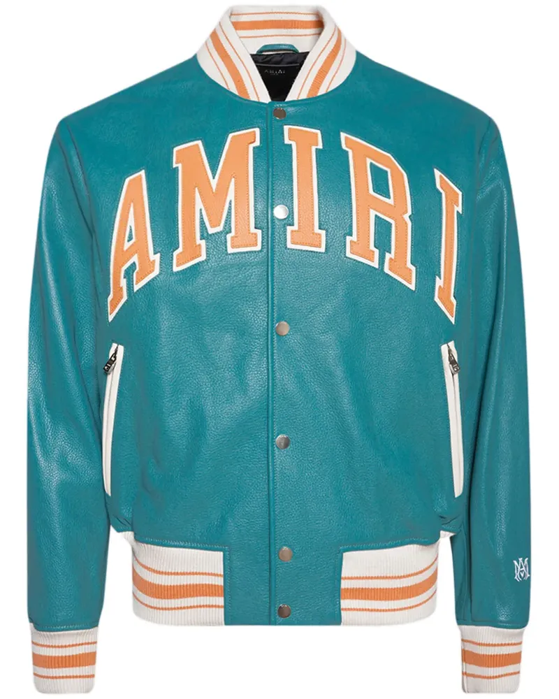 Amiri Bomberjacke aus Leder - Blau Blau
