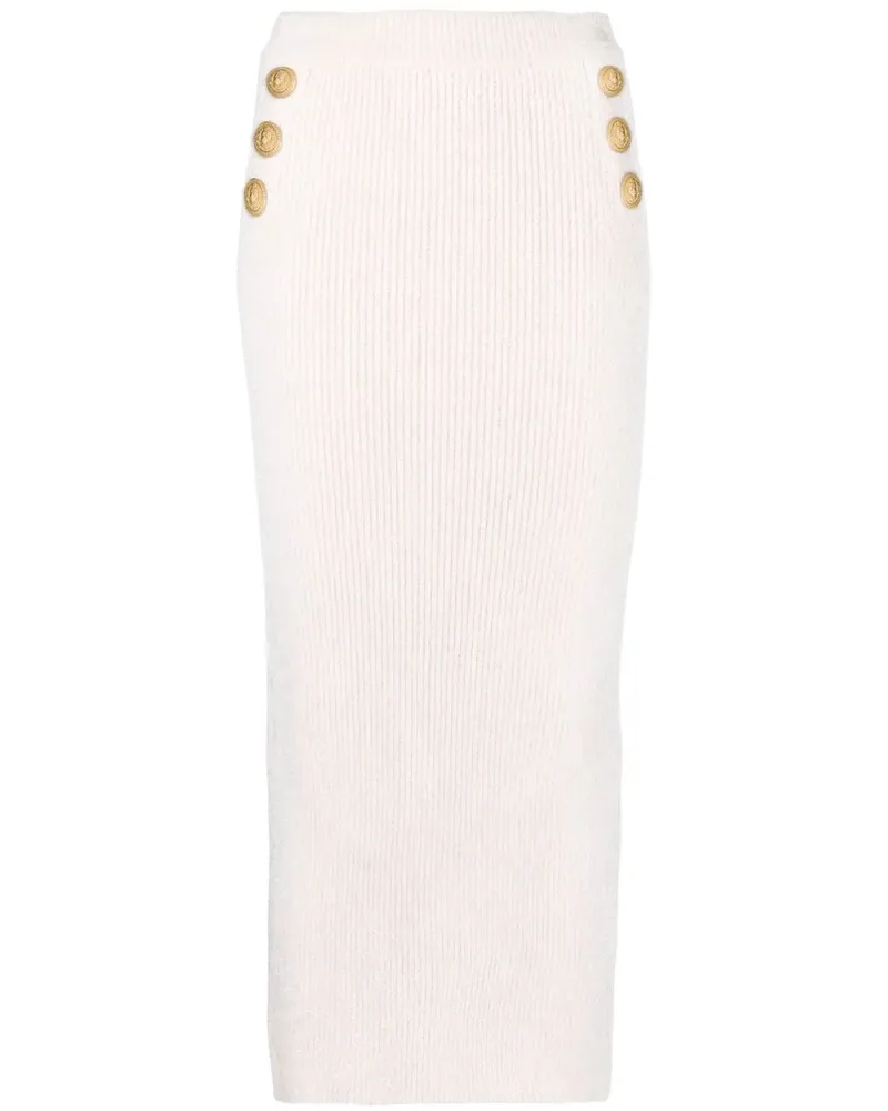 Balmain Bleistiftrock aus geripptem Strick - Rosa Rosa