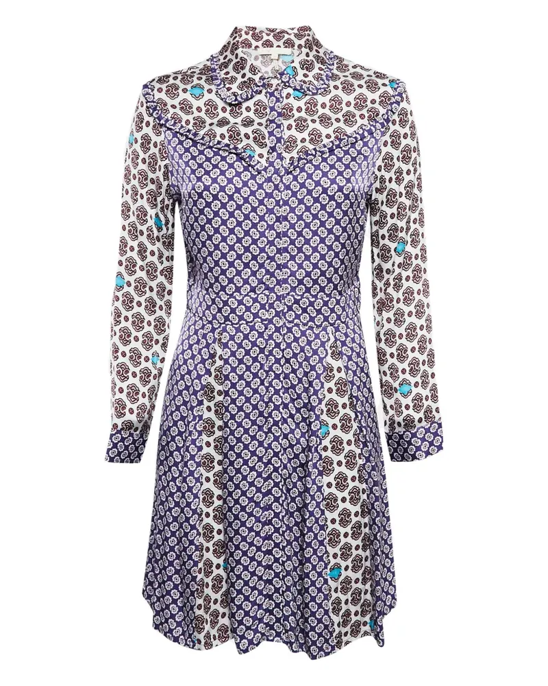 Maje Pre-owned Hemd-Minikleid mit Blumen-Print - Violett Violett