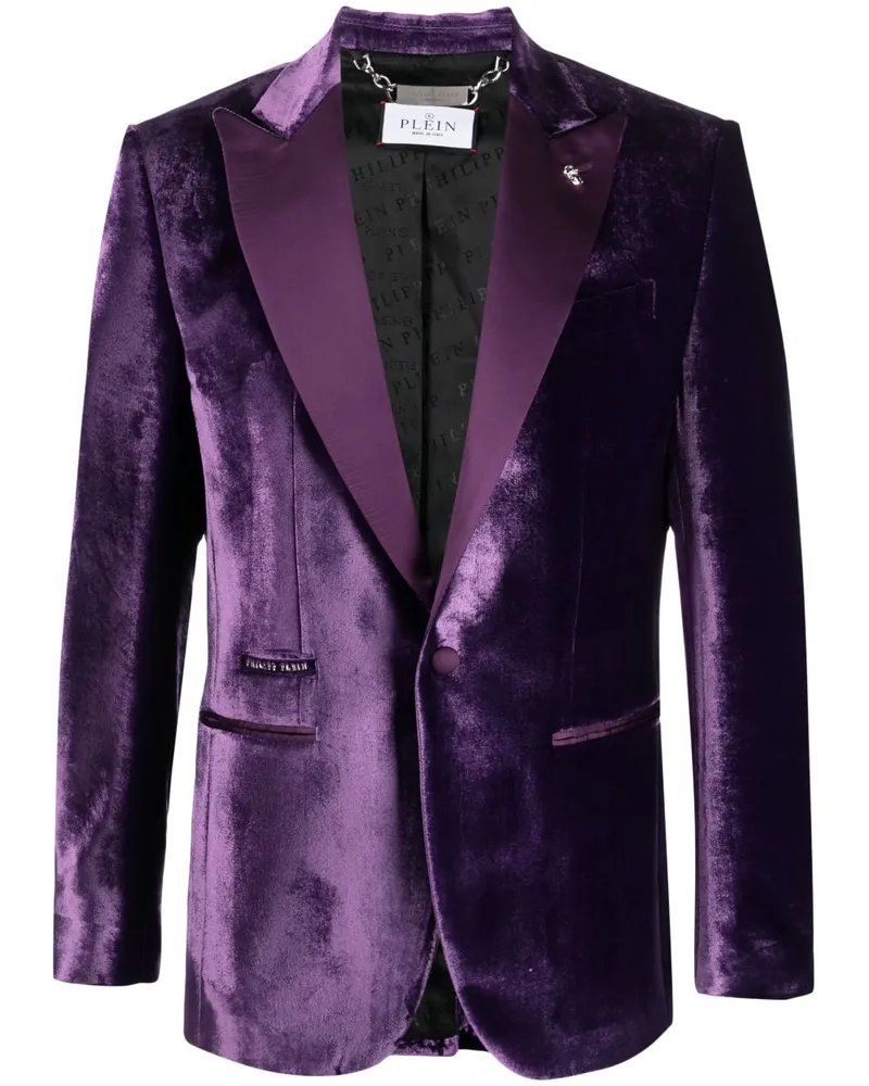 Philipp Plein Sakko aus Samt - Violett Violett