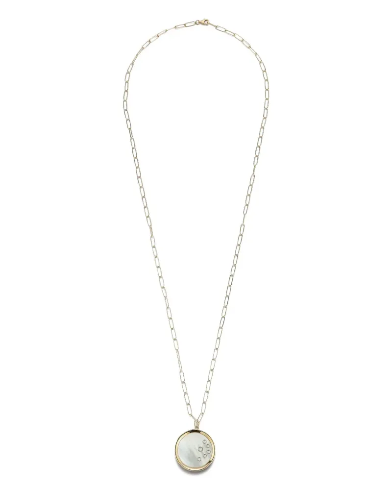 MATEO 14K yellow-gold mother-of-pearl diamond necklace Gold