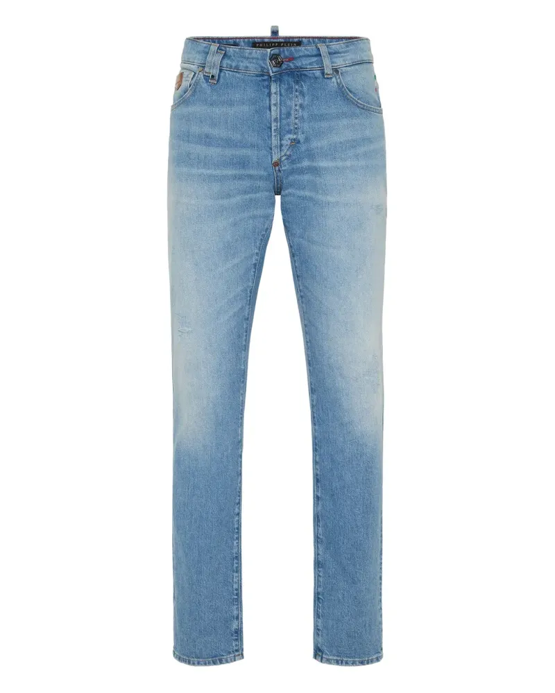 Philipp Plein Jeans mit Logo-Schild - Blau Blau