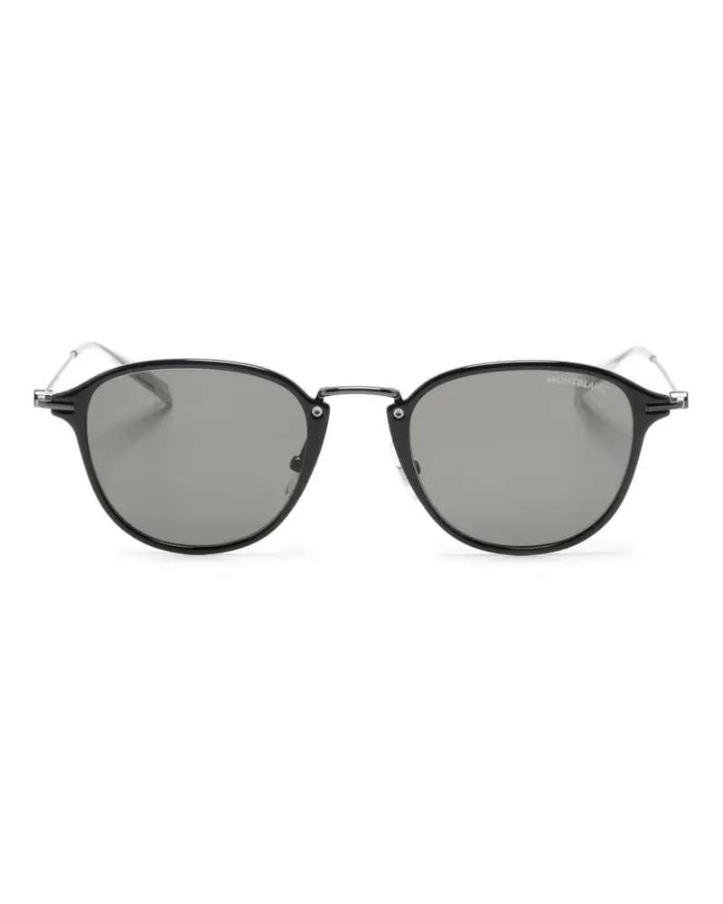 Montblanc Sonnenbrille mit rundem Gestell - Schwarz Schwarz