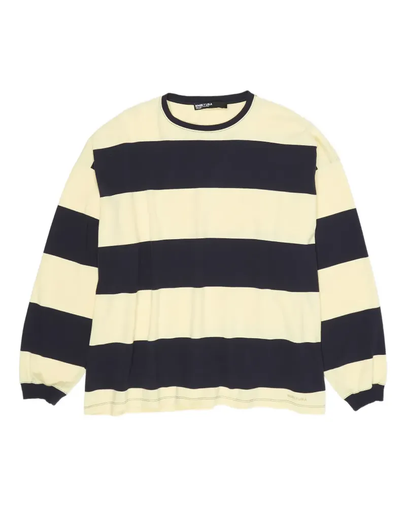 BIMBA Y LOLA Gestreiftes T-Shirt mit Ballonärmeln - Blau Blau