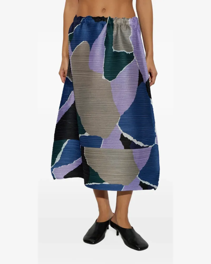 Issey Miyake Surprise! abstract-print pleated midi skirt - Violett Violett