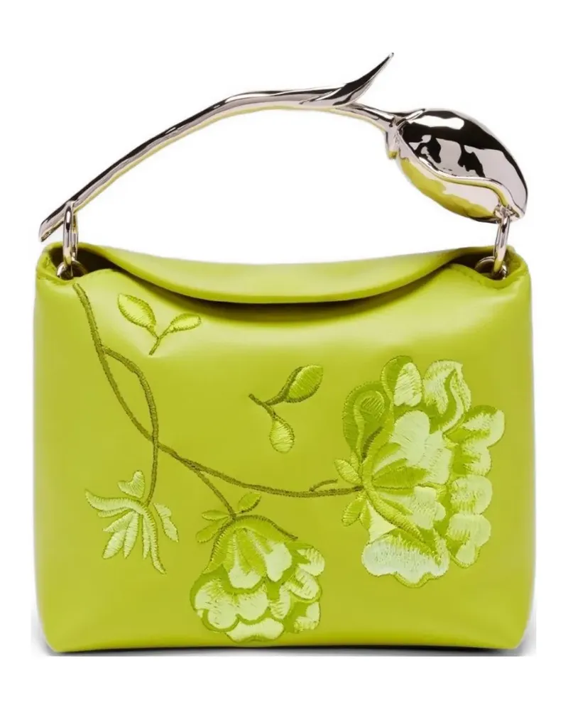 Erdem mini floral-embroidered tote bag - Grün Grün