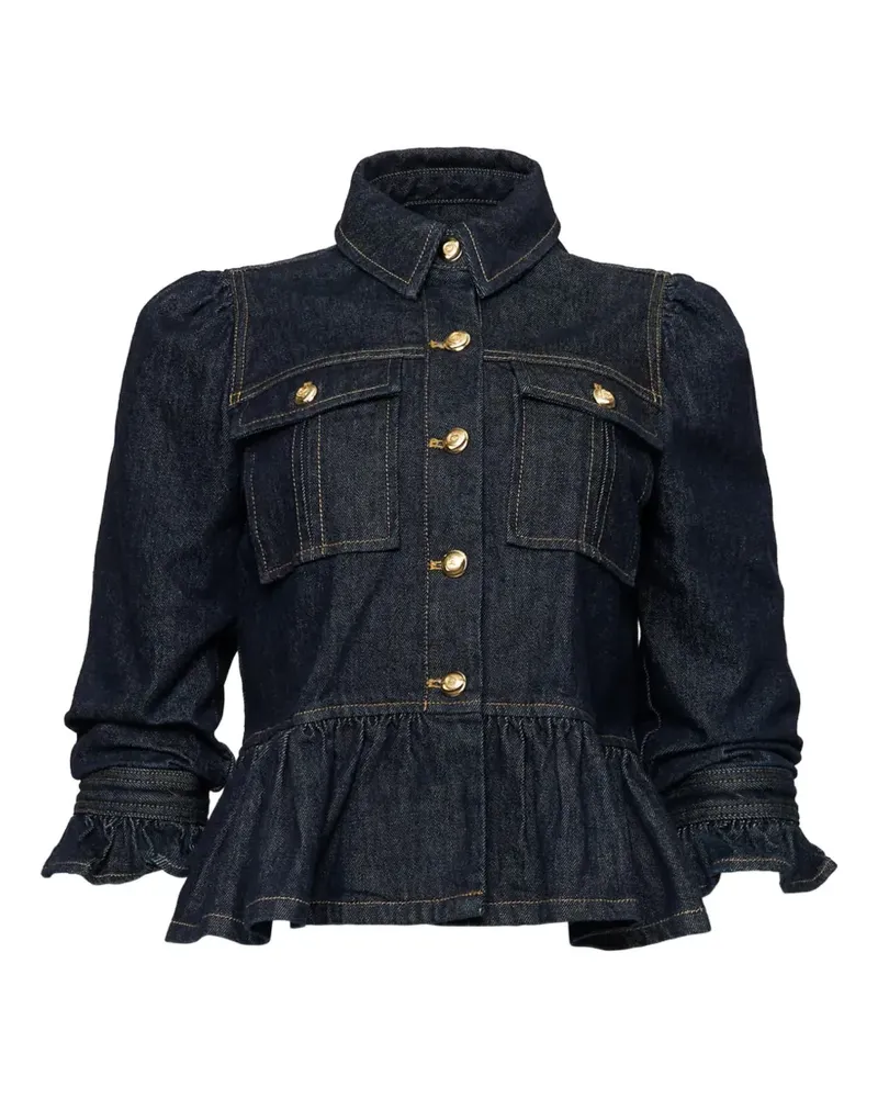 Cinq à Sept Delanie Jeansjacke mit gerüschten Ärmeln - Blau Blau