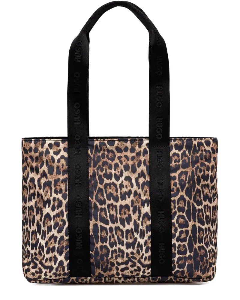 HUGO BOSS leopard-print tote bag - Braun Braun