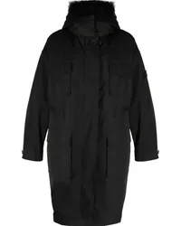 Yves Salomon Parka mit Kapuze Schwarz