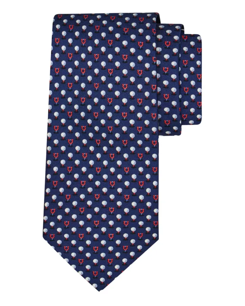 Ferragamo Krawatte mit Gancini-Muster - Blau Blau
