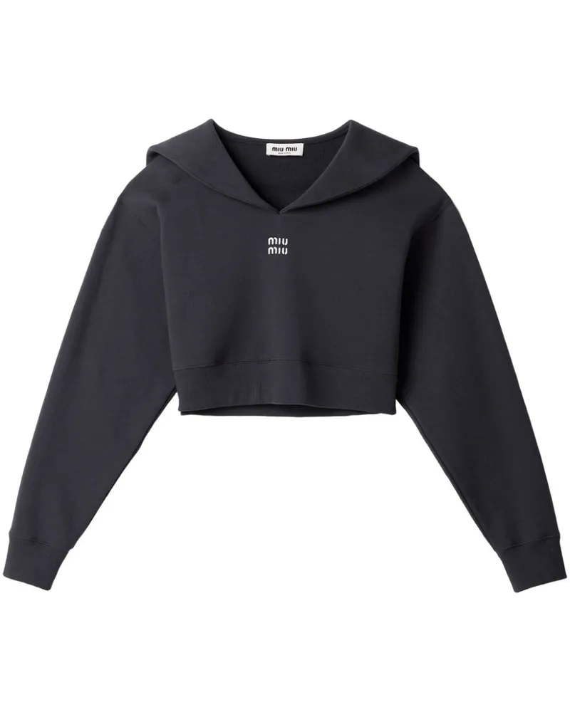 Miu Miu Sweatshirt mit Matrosenkragen Blau