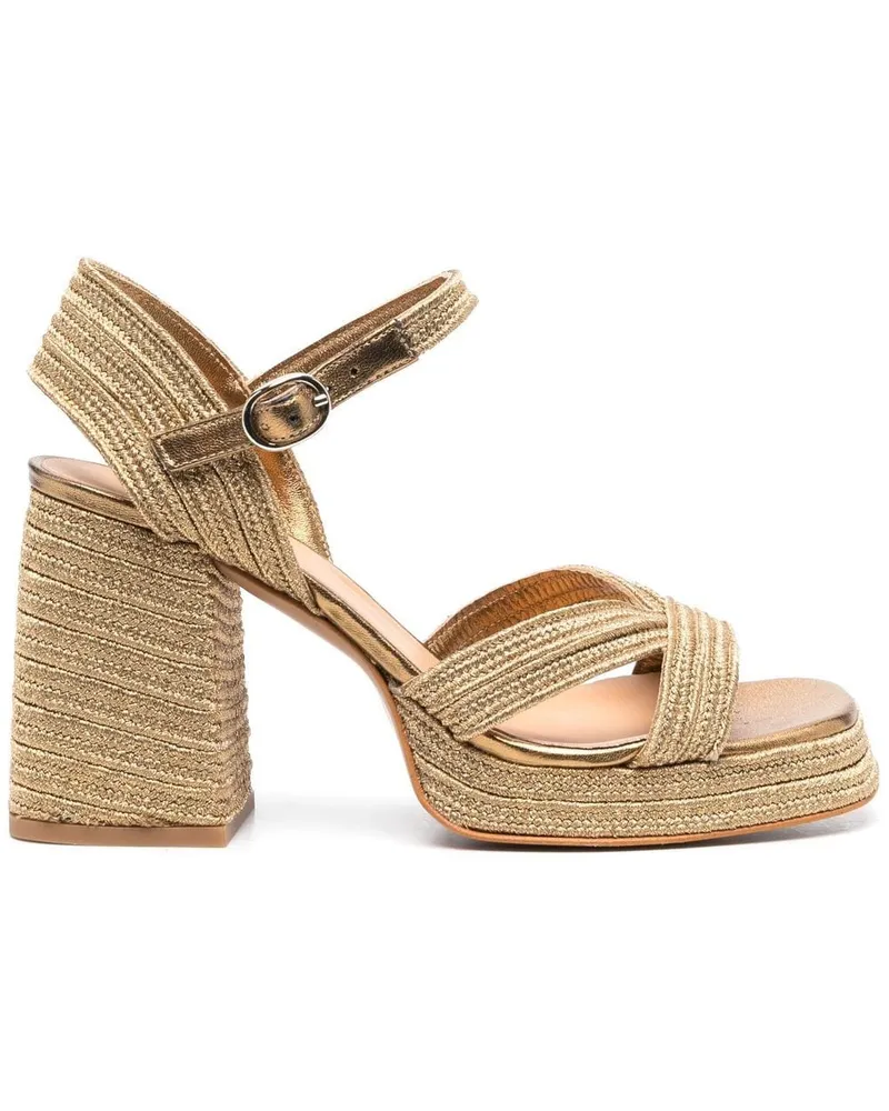Castañer Sandalen mit Plateau 100mm - Gold Gold