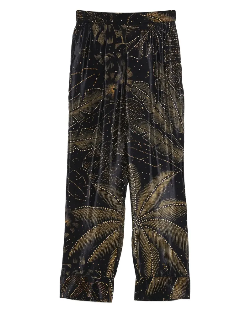 FARM Rio Hose mit Palmen-Print - Schwarz Schwarz