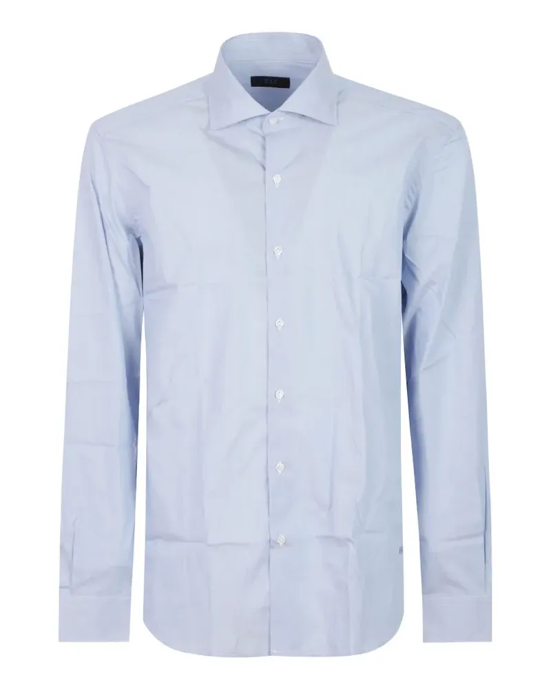 Fay Gestreiftes Hemd mit Logo-Stickerei - Blau Blau