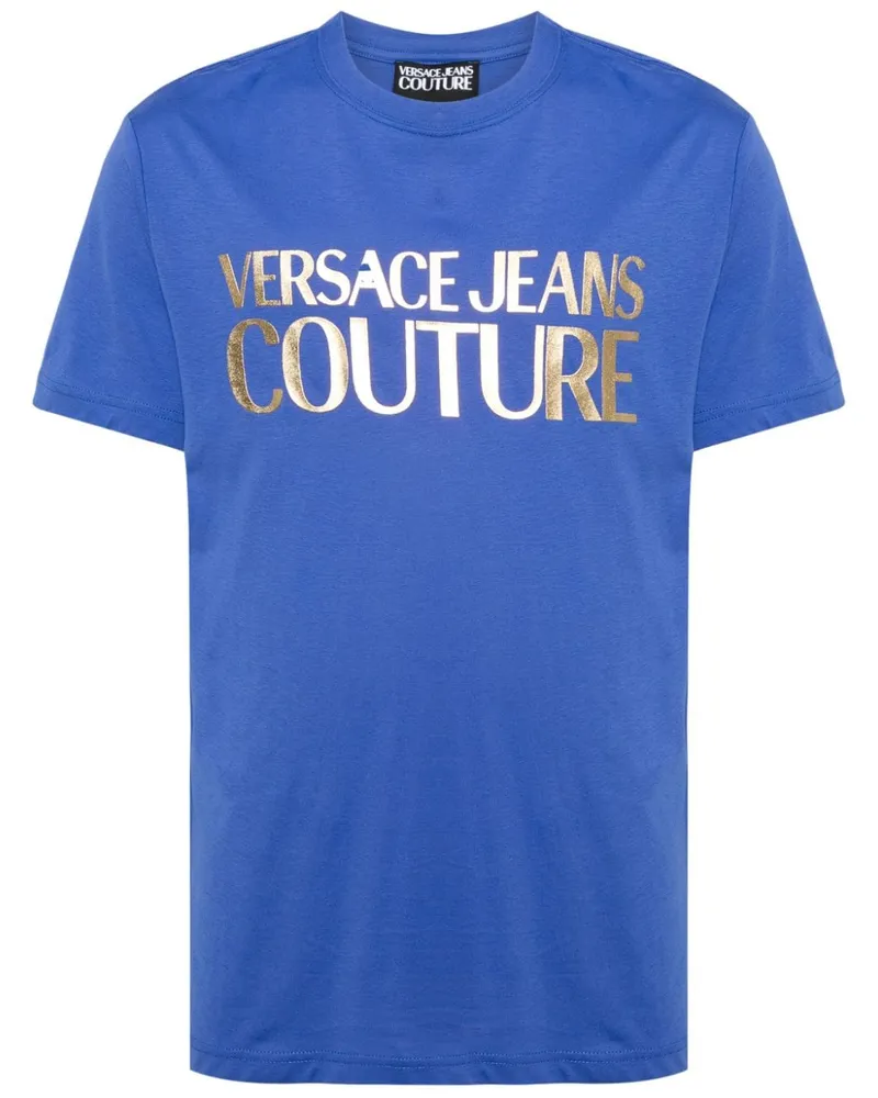 Versace Jeans T-Shirt mit Logo - Blau Blau