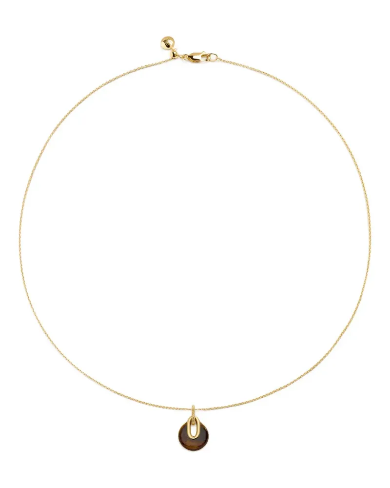 Monica Vinader Tigerauge-Halskette aus 18kt Gold-Vermeil Gold