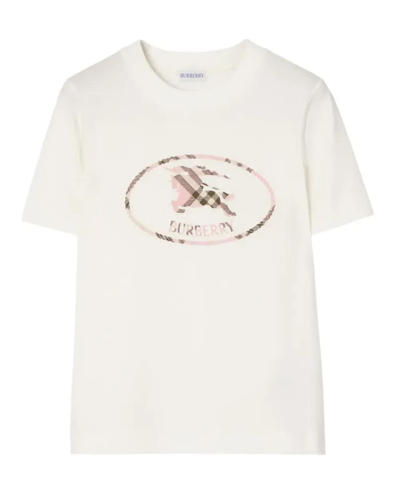 Burberry check Knight stamp cotton T-shirt - Weiß Weiß